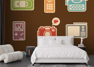 old objects ang gadget icon set. Wall mural