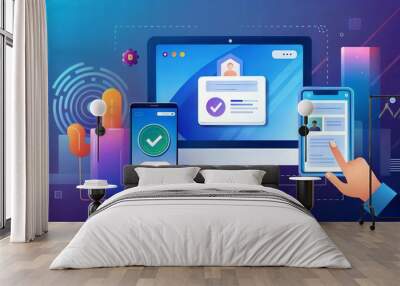 cyber security of enhancing cybersecurity with two factor Wall mural