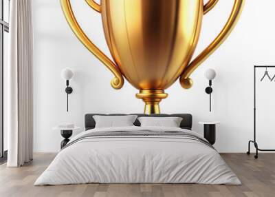 gold trophy cup on transparent background Wall mural