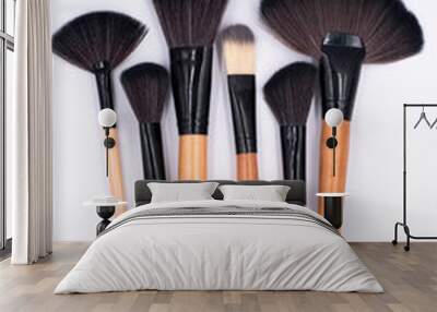 Makeup brushes put on background, Wall mural