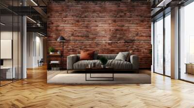 Modern living room with comfortable sofas and contemporary furniture design. Wall mural