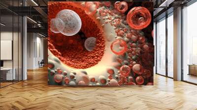 Virus, bacteria, pathogens seen under a microscope, close-up tissue, ovary Wall mural