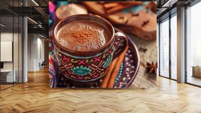 Mexican Hot Chocolate with Cinnamon and Star Anise Wall mural