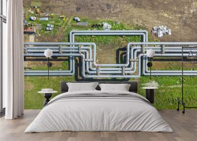 Pipes of thermal networks, top view Wall mural