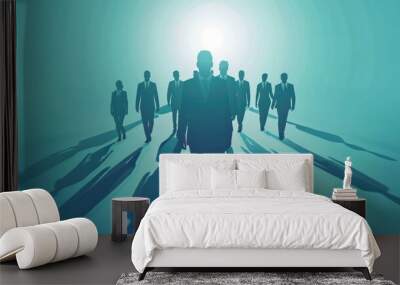 A dynamic leadership background with inspirational quotes and images Wall mural