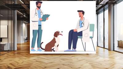 A veterinarian consulting with pet owners Wall mural