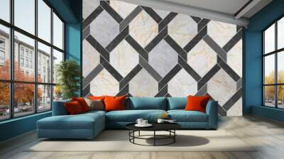 illustration Marble seamless Wall and Floor Tiles with a modern abstract decorative mosaic pattern. Wall mural