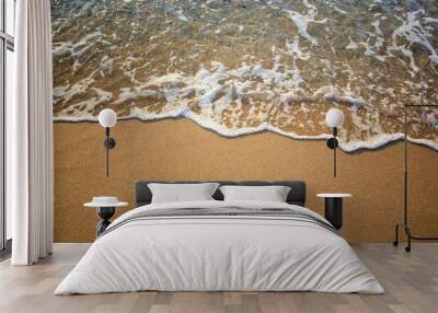 Soft wave of the sea on the sandy beach Wall mural