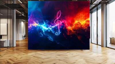 Note music splash idea color Wall mural