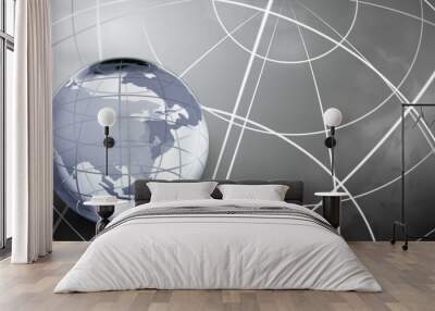 3D Glass Globe in the Colour Grey Wall mural