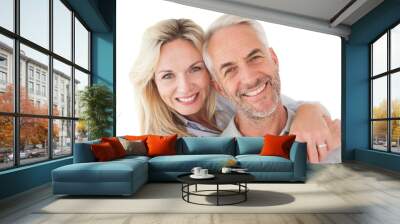 close up portrait of happy mature couple Wall mural