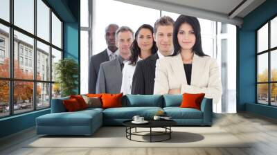 Confident Female Business leader with businees team Wall mural