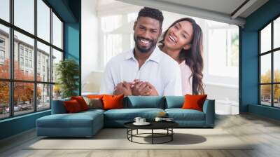 happy couple spending time together Wall mural