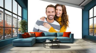 Happy young couple embracing Wall mural