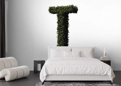 letter t made of leaves Wall mural