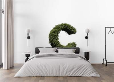 lower case letter c made of leaves Wall mural