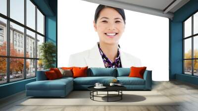 Portrait of a cheerful businesswoman Wall mural