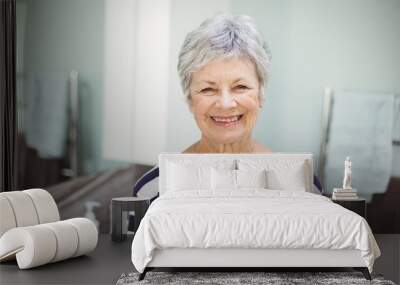 portrait of smiling senior woman Wall mural