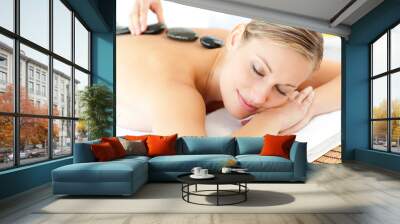 Relaxed woman having a massage Wall mural