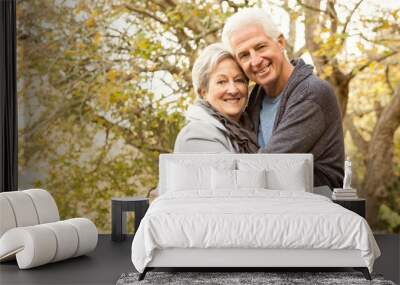 Senior couple in the park Wall mural