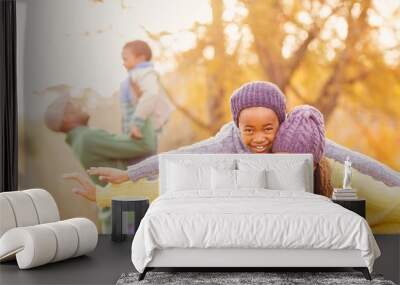 View of a happy young family Wall mural