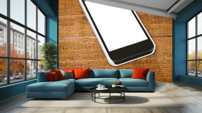 view of a white smartphone Wall mural