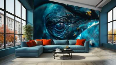 Eye of the whale, close up Wall mural