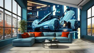 Futuristic sports car Wall mural