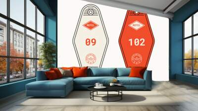 Orange Motel Room Keychain Vector Wall mural