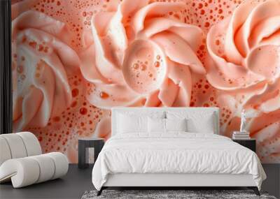 a top view photo of a editorial shot of a soapy water, pure, clean, beautiful studio lighting, scandinavian Wall mural