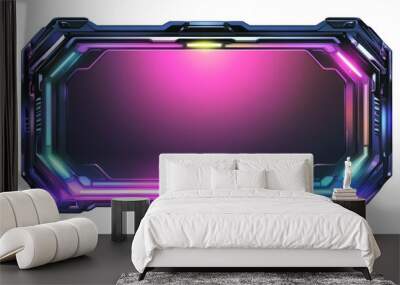 Futuristic Sci Fi Frame with Holographic Lights Wall mural