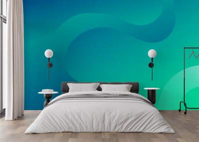 Blue green abstract background. Vector illustration Wall mural