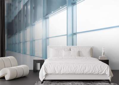 Modern interior architecture - corporate or hospital building abstract background (blue filter)  Wall mural