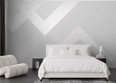 Abstract modern white and grey digital stripe line with dynamic gradient. Abstract white square shape with futuristic concept background Wall mural