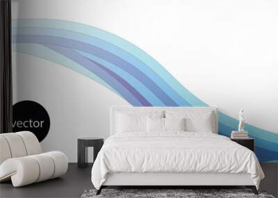 Blue wave abstract background.Blue banner background. Vector abstract graphic design. Wall mural