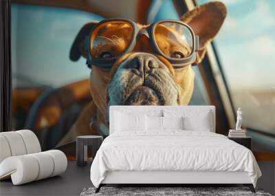 Cool Dog Driving Wall mural