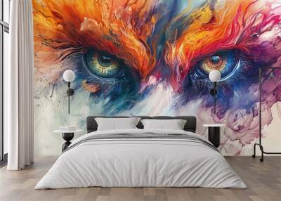 Intense Eyes of Fire Wall mural