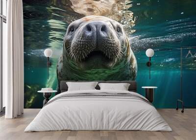 Manatee Underwater Wall mural