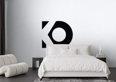  KO initials letter logo icon vector free download Wall mural