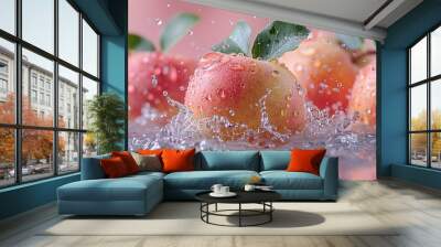 Fresh Peach Splash Wall mural