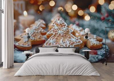 Gingerbread Tree Cookies Wall mural