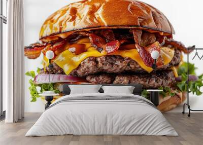 Juicy Double Bacon Cheeseburger Wall mural