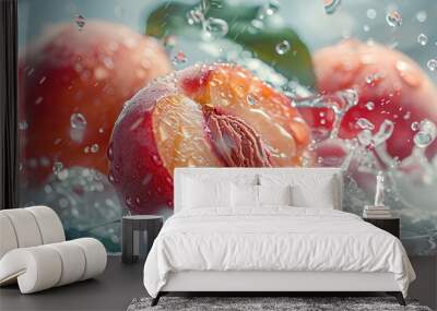 Juicy Peach Splash Wall mural