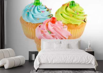 cupcake isolated on white background Wall mural