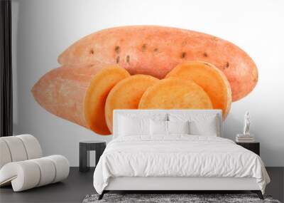 Sweet potato with slices isolated on transparent png Wall mural