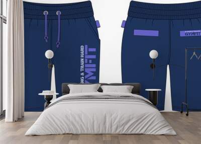 man shorts work out gym fitness template Wall mural