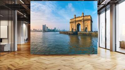 Bombay. Colonial Architecture of Ancient British Structure - Gateway of India in Mumbai, India Wall mural