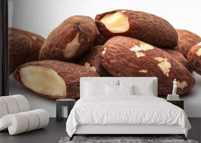 Brazilian Nut Delicacy: A Delicious Snack on White Background Wall mural