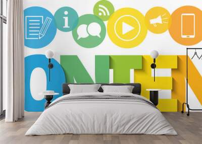 CONTENT colorful business concept banner on transparent background Wall mural