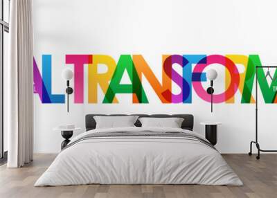 DIGITAL TRANSFORMATION colorful vector typography banner on white background Wall mural